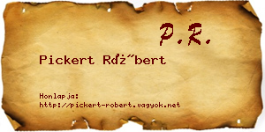 Pickert Róbert névjegykártya